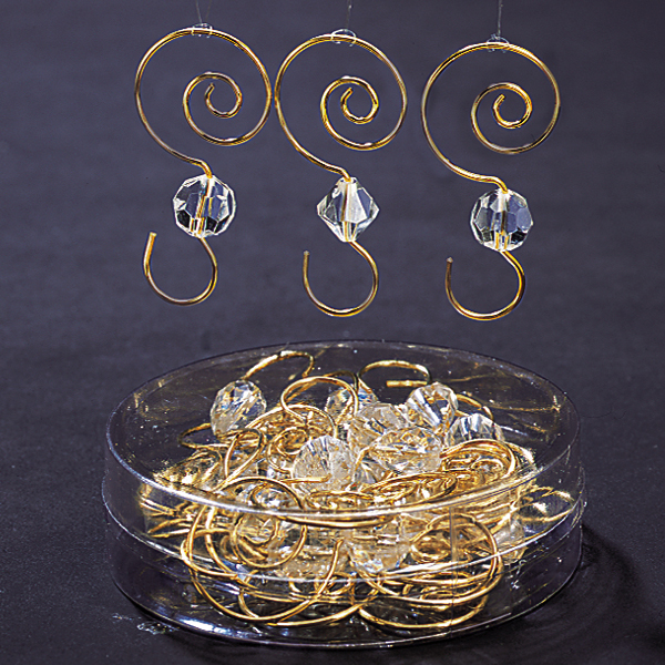 Clear Acrylic with Gold Wire Ornament Hooks